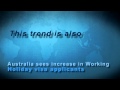 Australia sees increase in working holiday visa applicants