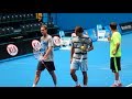 Federer and Edberg warm up - 2014 Australian Open
