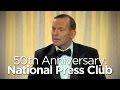 Tony Abbott celebrates National Press Club&#039;s 50th