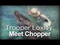 Charity stormtrooper Scott Loxley meets Chopper the croc in Darwin