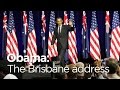 Barack Obama speaks at Brisbane university during G20