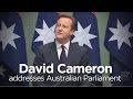 David Cameron addresses Australian parliament