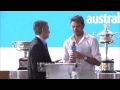 Stan Wawrinka at the draw - Australian Open 2015