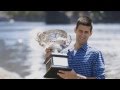 Novak Djokovic trophy photo shoot - Australian Open 2015